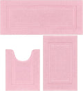 SHACOS Pink Bathroom Rugs Set 3 Piece - Soft, Absorbent Mats