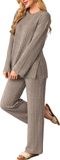 Kikibell Womens Sets Cozy Knit Pajamas for Fall Winter