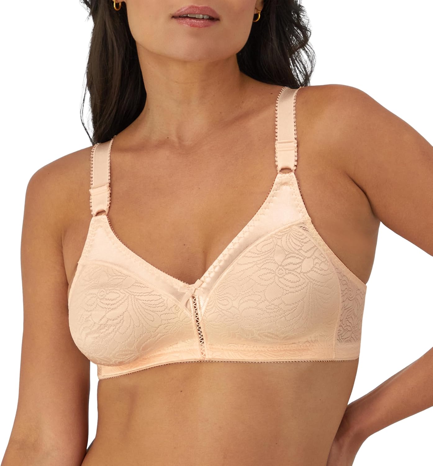 Bali Women's Double Support Wireless Lace Bra for Comfort
