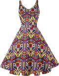 1950s Retro Spaghetti Strap Cocktail Swing Dress - With Pockets