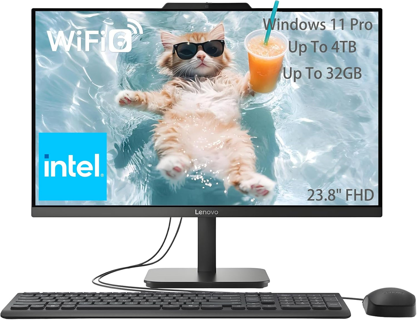 Lenovo 23.8 FHD All-in-One Desktop Computer for Home & Business
