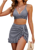 Women's High Waisted Bikini Set Retro Gingham - Tummy Control 2025