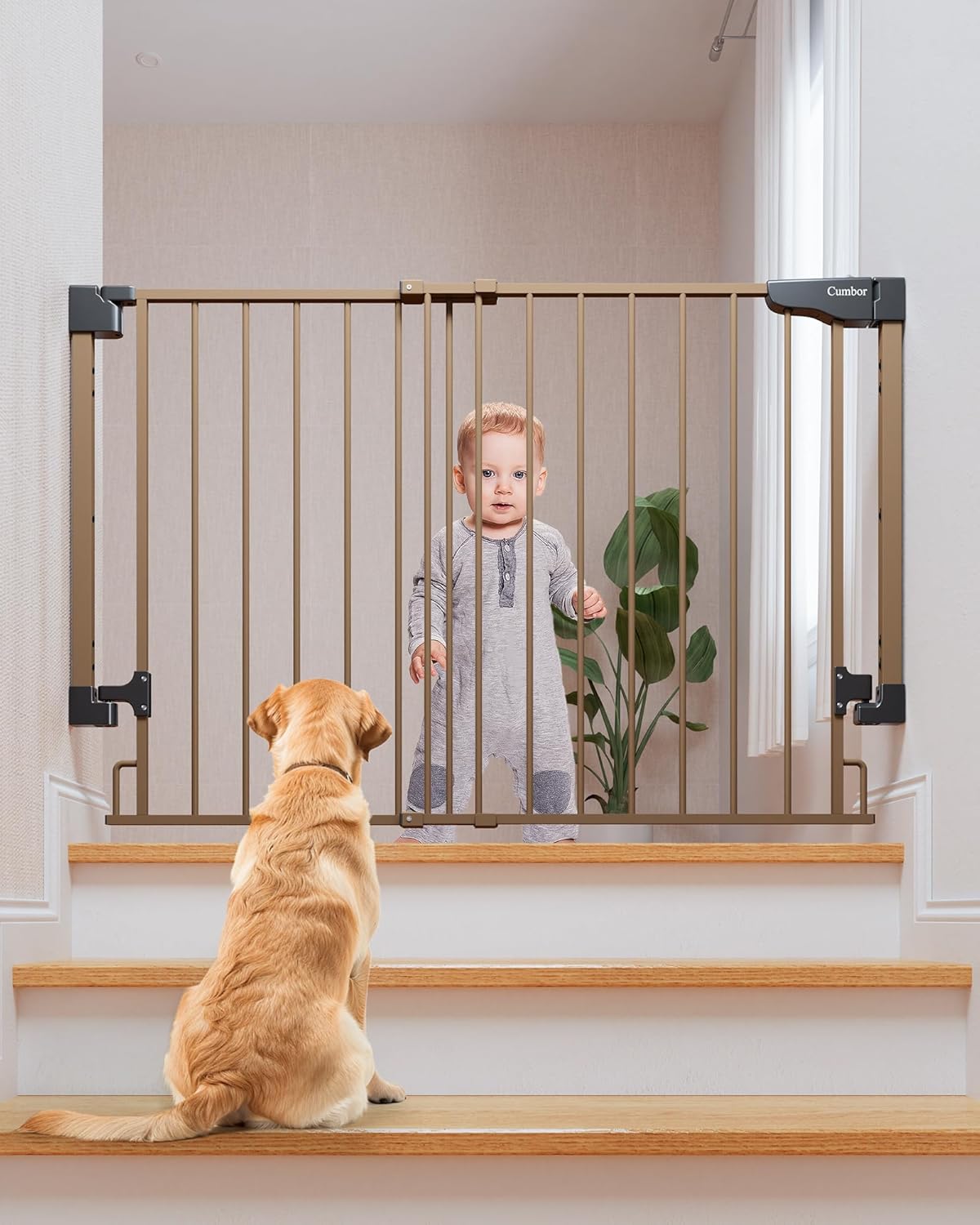 Cumbor 29.243in Baby Gate for Stairs - Safe & Durable Design