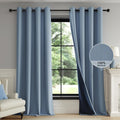 FMFUNCTEX 100% Blackout Curtains Slate Blue 84 in Panels - Room