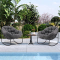 Oversized Outdoor Papasan Rocking Chair Set of 2 for Comfort