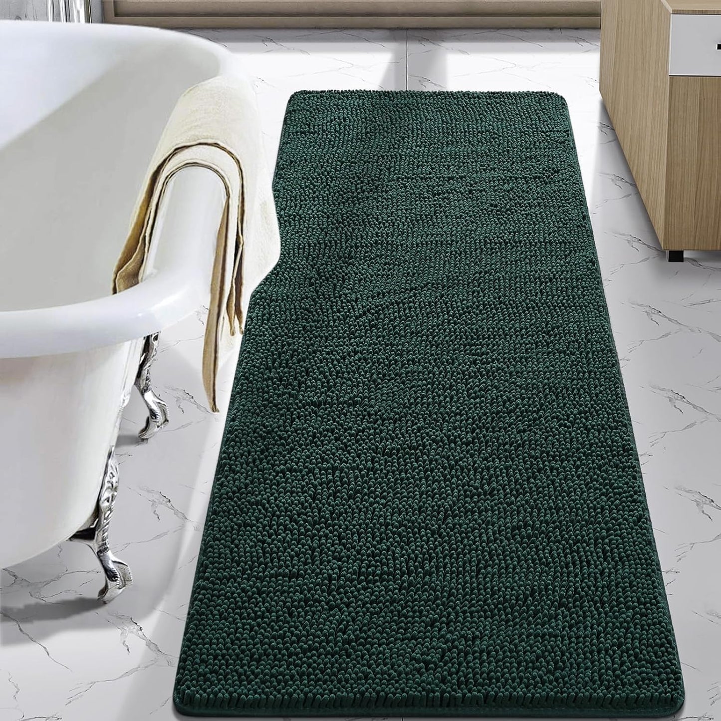 LOCHAS Luxury Bathroom Rug Shaggy Bath Mat 24 x 70 Inch Soft Plush