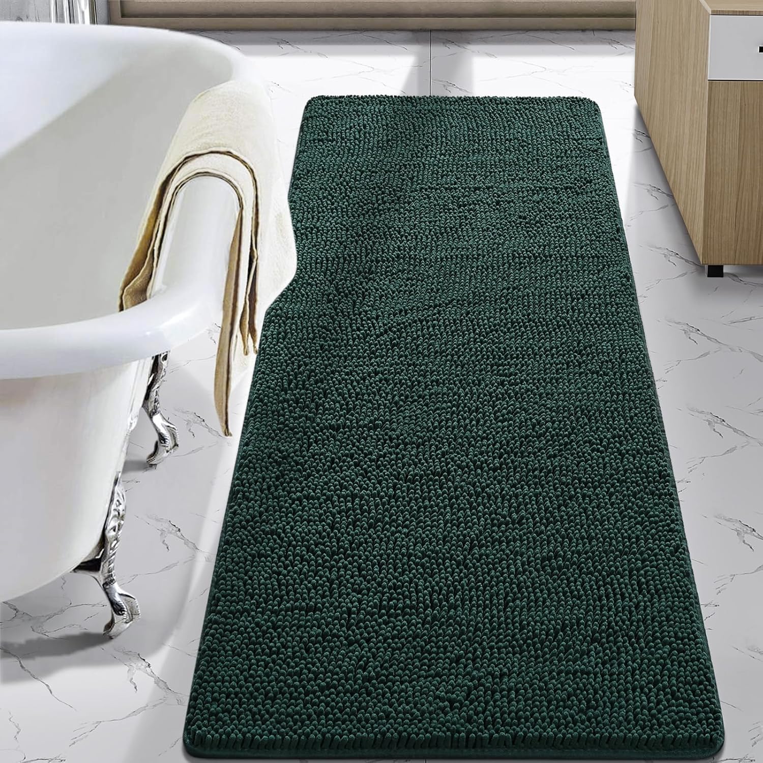 LOCHAS Luxury Bathroom Rug Shaggy Bath Mat 24 x 70 Inch Soft Plush