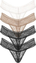 Victoria's Secret Lace Thong Underwear for Women, 4-Pack - Supersoft