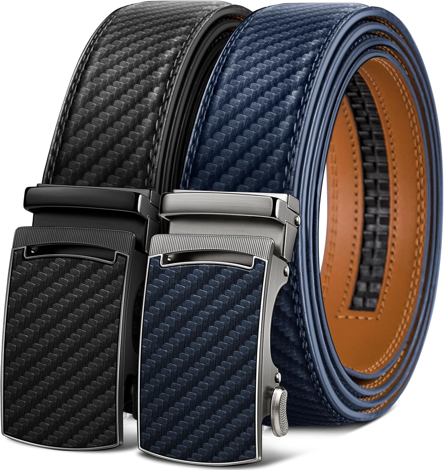KEMISANT Mens Ratchet Belt - Adjustable Sliding Dress Belt