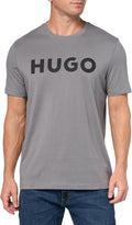 HUGO Men's Short Sleeve Tee with Print Logo for Effortless Style