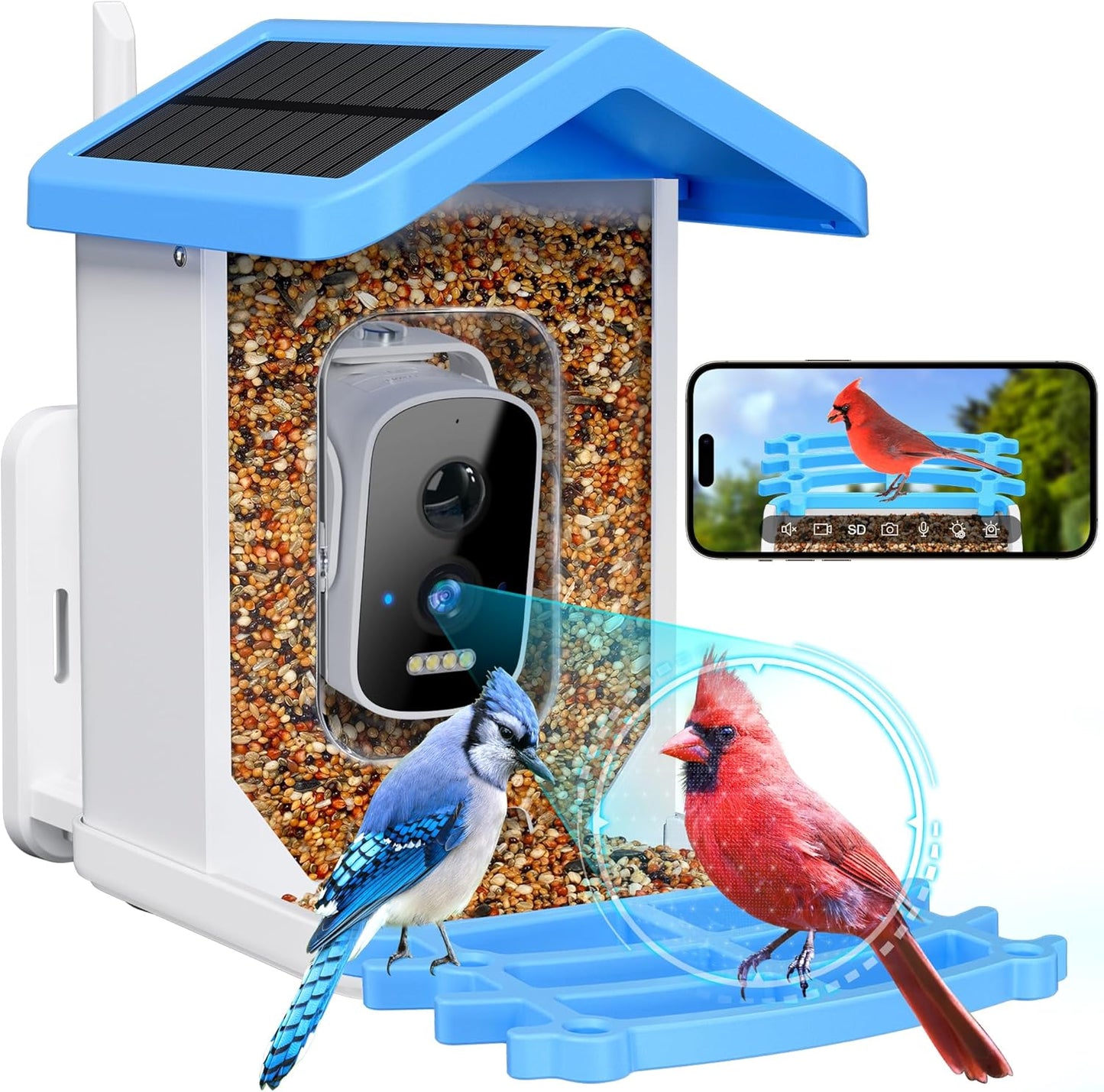 Smart Solar Bird Feeder: 2.5k HD Camera, Auto Capture & AI, Real Time Alerts