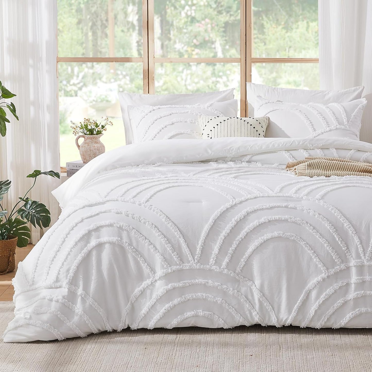 Boho Tufted Twin Comforter Set for Chic Bedroom Decor