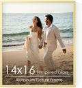 14x16 Metal Picture Frame Gold Aluminum Photo Frame - Mat-Free Gallery