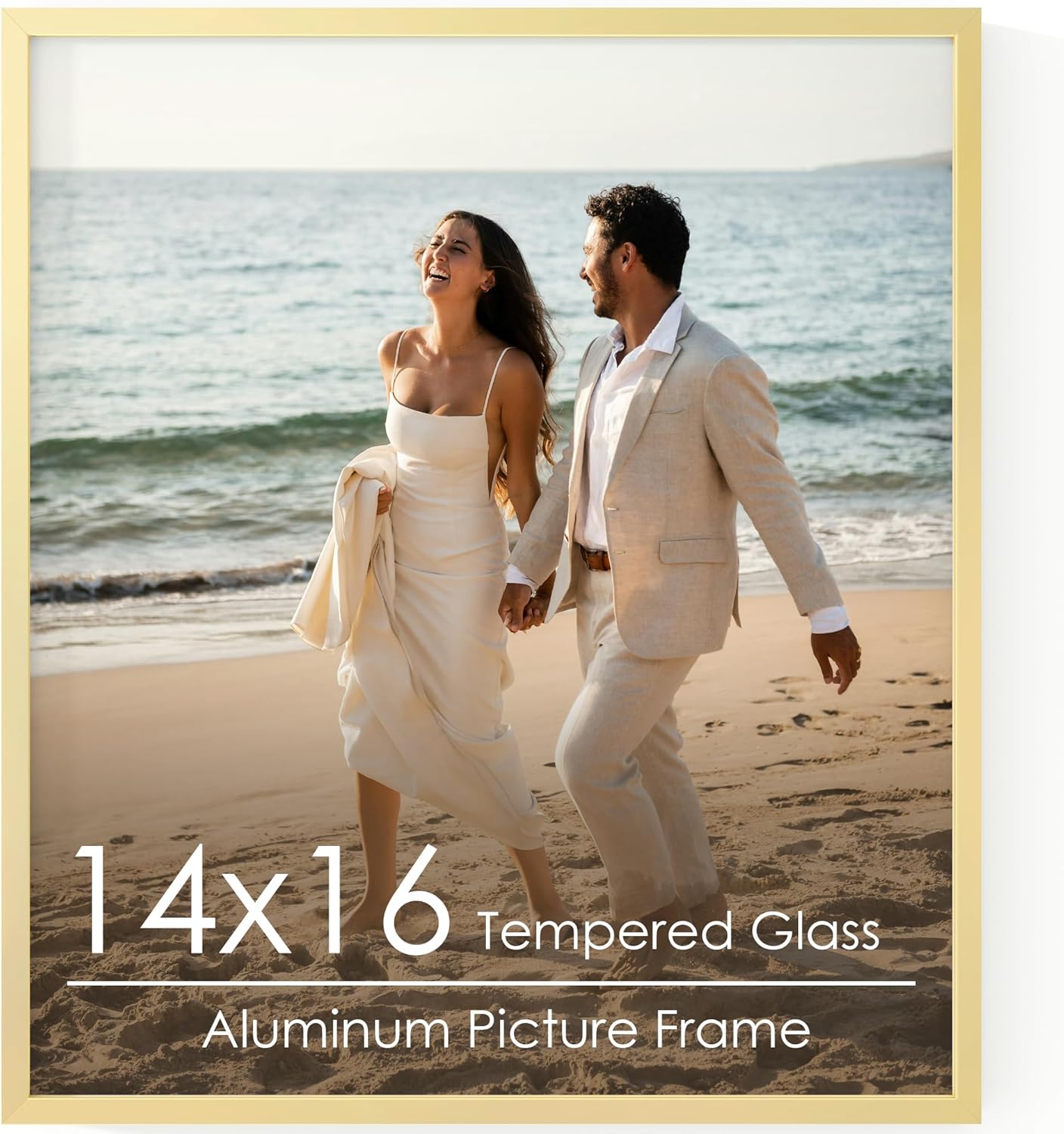 14x16 Metal Picture Frame in Gold - Premium Aluminum Design