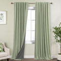 Farmhouse Blackout Curtains 96 in Sage Green - 2 Panel Set