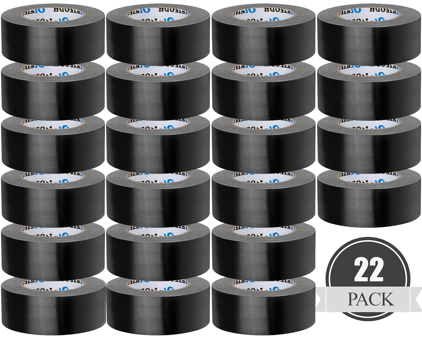 22 Pack Heavy Duty Black Duct Tape for All-Weather Use