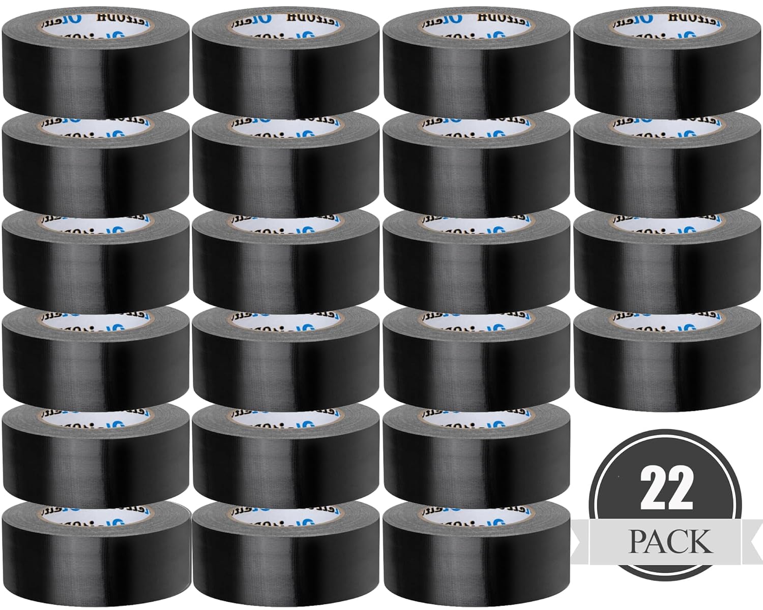 22 Pack Heavy Duty Black Duct Tape for All-Weather Use