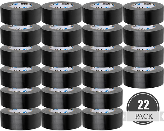 22 Pack Heavy Duty Black Duct Tape for All-Weather Use