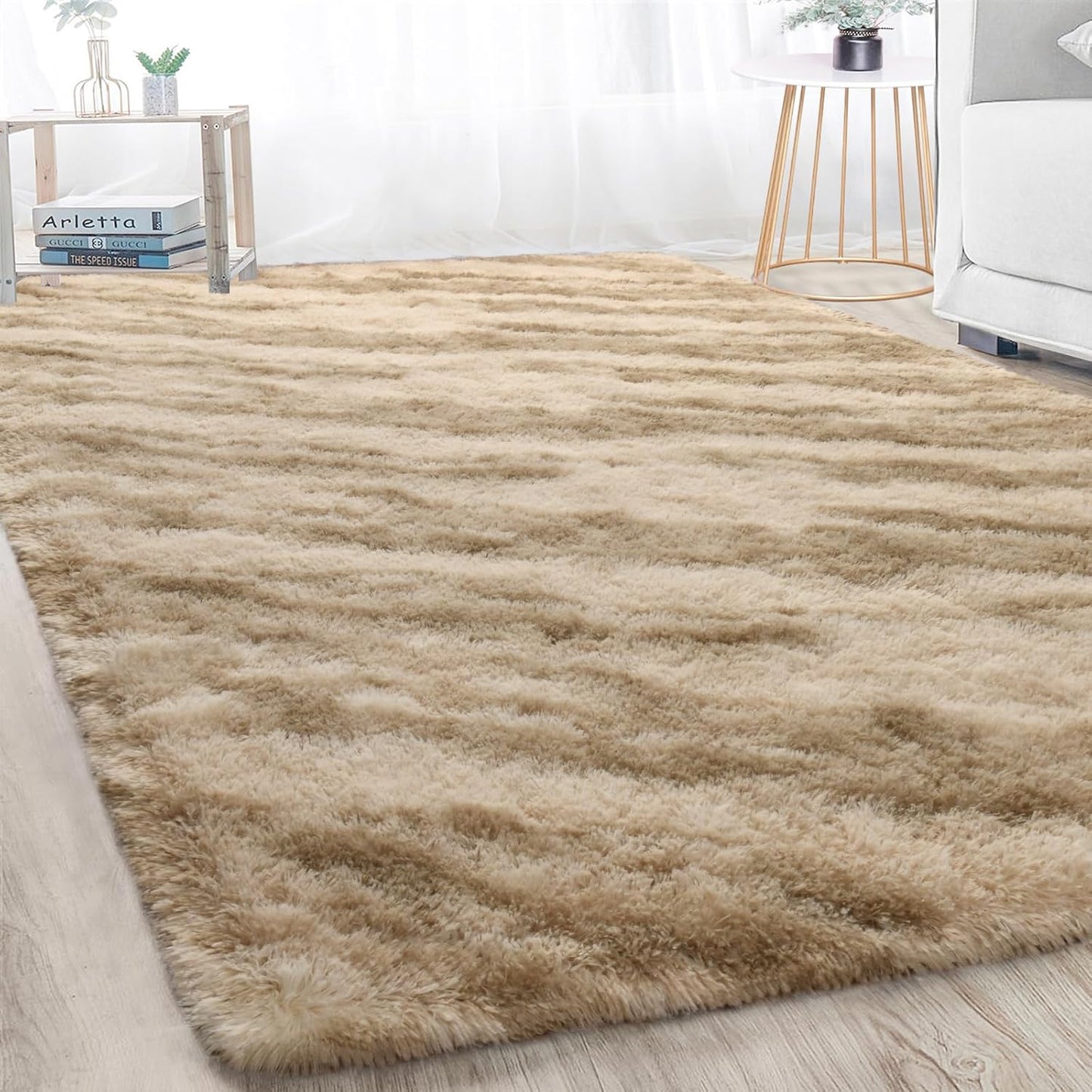 Merelax Area Rugs for Living Room Bedroom, Soft Fluffy 4x6 Feet