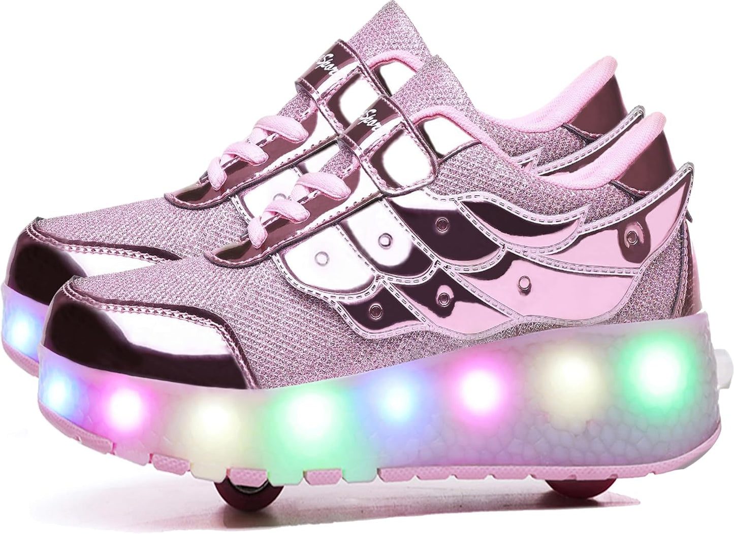 Aikuass USB Chargable LED Light Up Roller Shoes for Kids