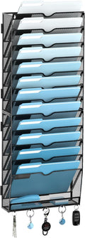 SUPEASY 13-Tier Wall File Organizer - Vertical Mail and Folder Rack