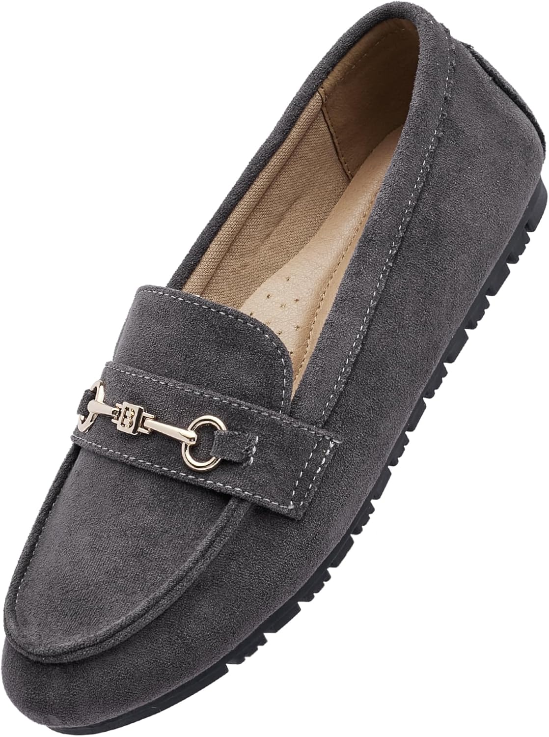 Women's Wide Loafers Casual Slip on Flat Shoes for Comfort