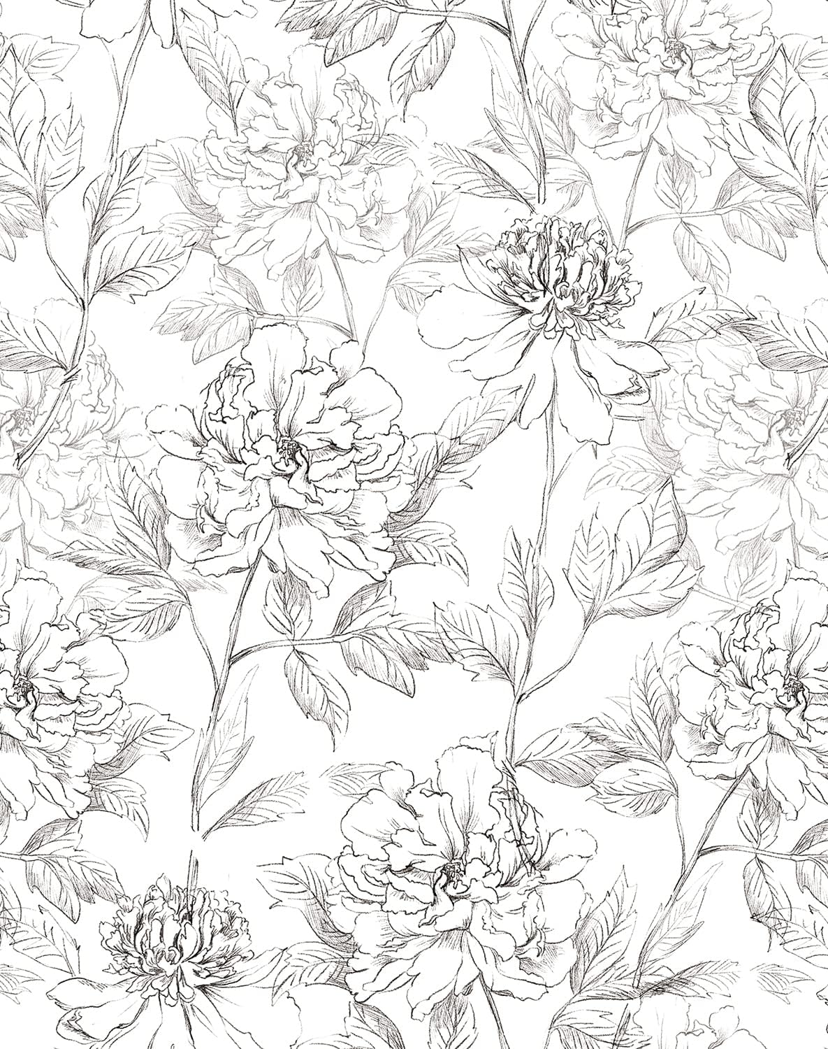 Black and White Floral Wallpaper for Stunning Home Decor