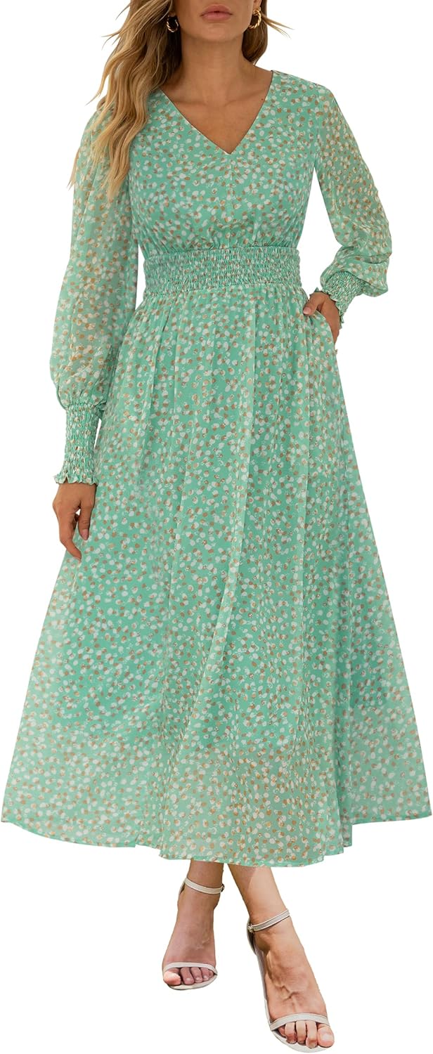 ANRABESS Women's Long Sleeve Floral Maxi Dress for Any Occasion