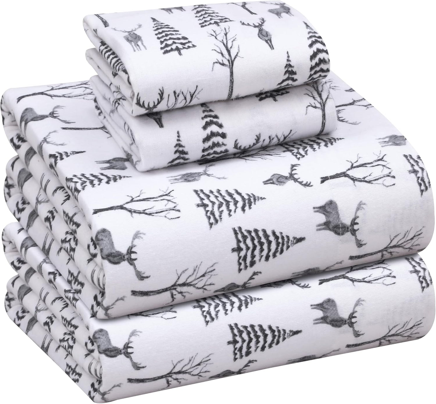 RUVANTI Flannel Sheets Full Size Set - Cozy Cotton Comfort