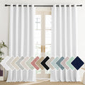 NICETOWN 100% Blackout Linen Curtains for Energy Saving Living Room