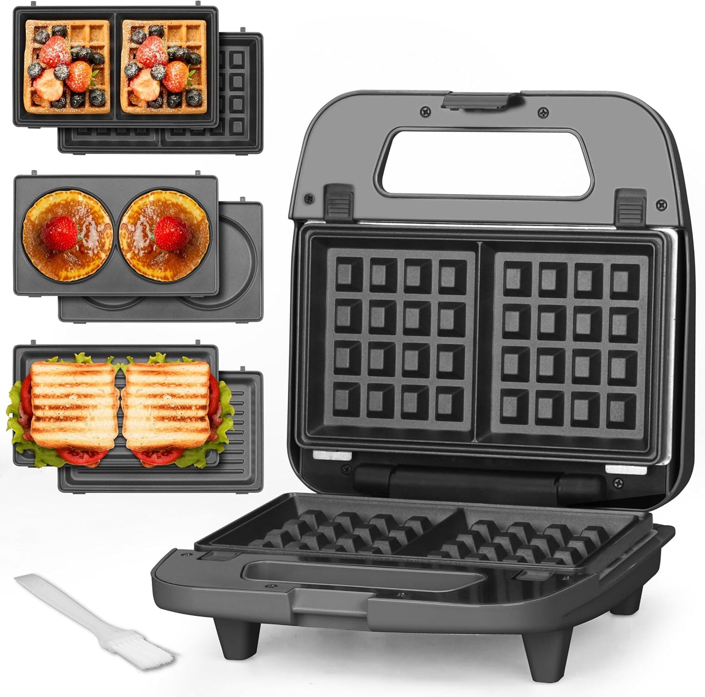 Bakers Friend 3 in 1 Mini Waffle Maker for Delicious Meals