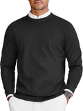 Mens Crew Neck Lightweight Knit Sweater - Classic Fall Pullover