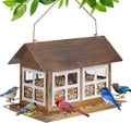 Bird Feeders Heavy Duty Metal House-Shaped Feeder - Weatherproof Large