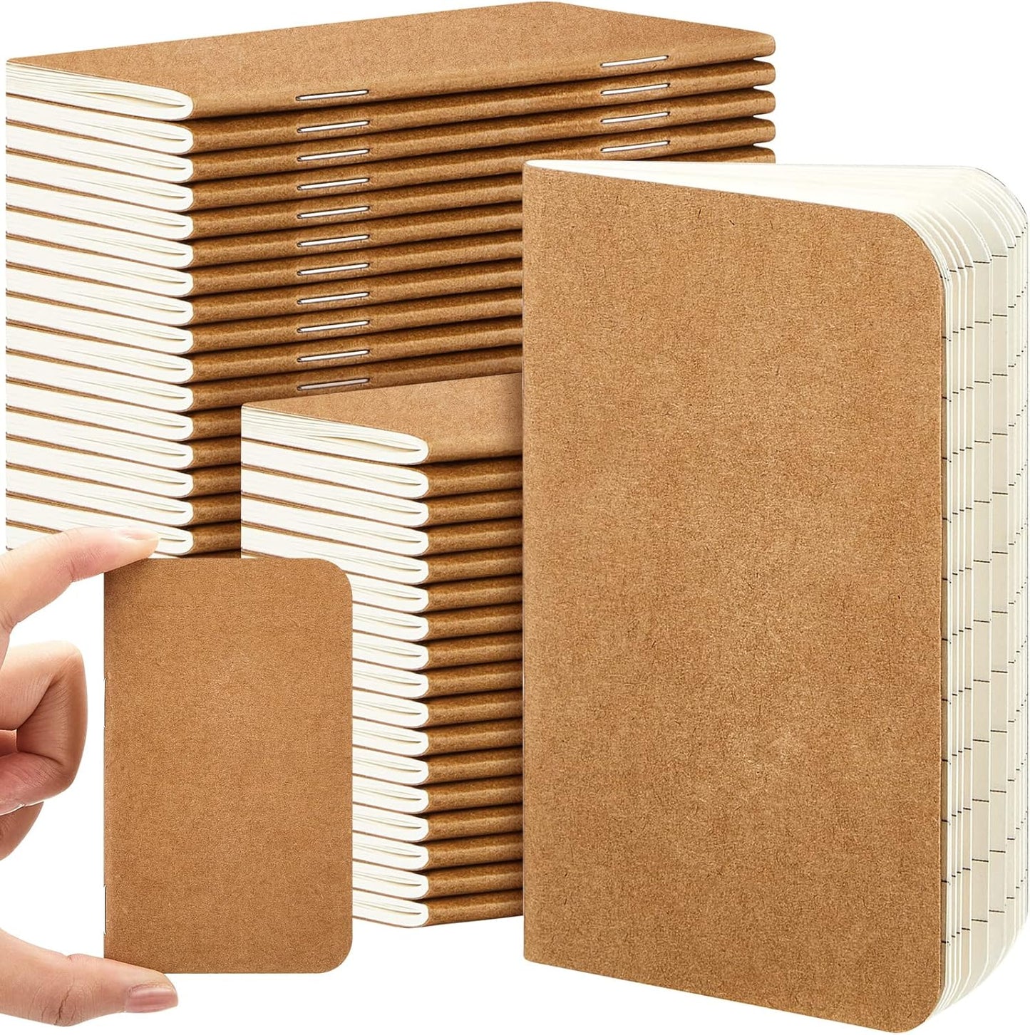 36-Pcs Pocket Mini Journal Kraft Notepad - Compact & Portable for Student Travelers
