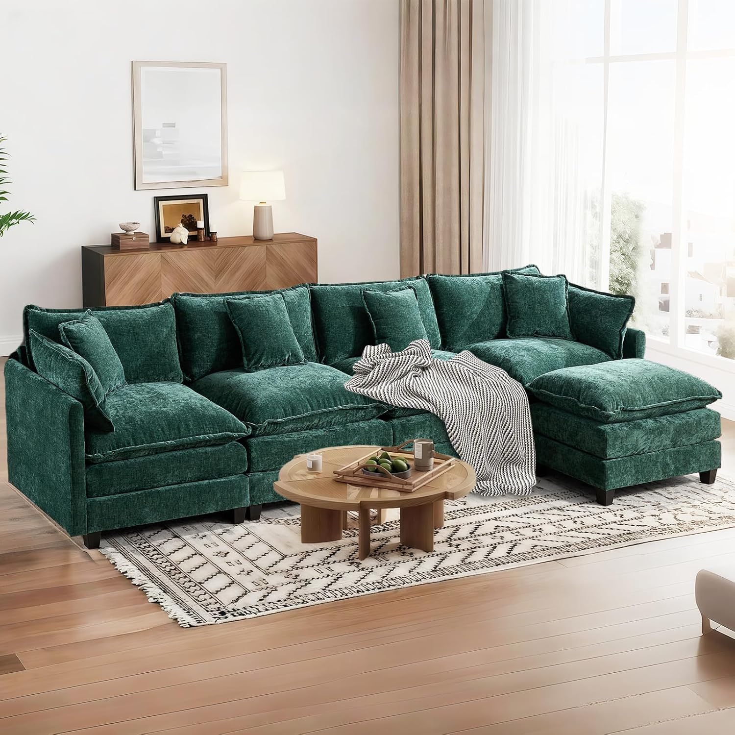SoarFlash 149.61in Chenille Sectional Sofa for Modern Living