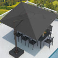 9ft x 12ft Cantilever Patio Umbrella with Base Included - Grey Offset