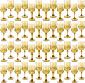 Plastic Wine Glasses 48 Pack Gold - 7 oz Retro-Style Goblets