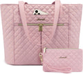 LOVEVOOK 17 in Quilted Laptop Tote Bag for Women - Spacious
