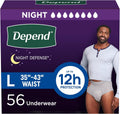 Depend Night Defense Adult Diapers for Men - Overnight Comfort