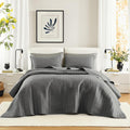 Comfort Spaces Charcoal Oversized Queen Quilt Set 102x118 in