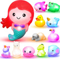 JOYIN 12 PCS Light Up Bath Toys - Colorful LED Mermaid Bath Set