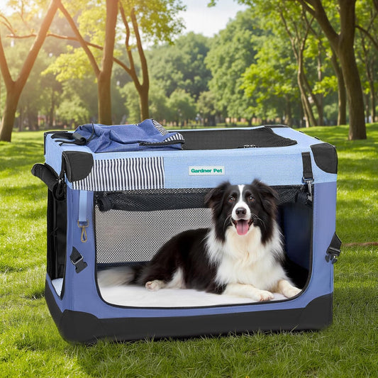 Gardner Pet Soft Collapsible Dog Crate for Travel & Home Use