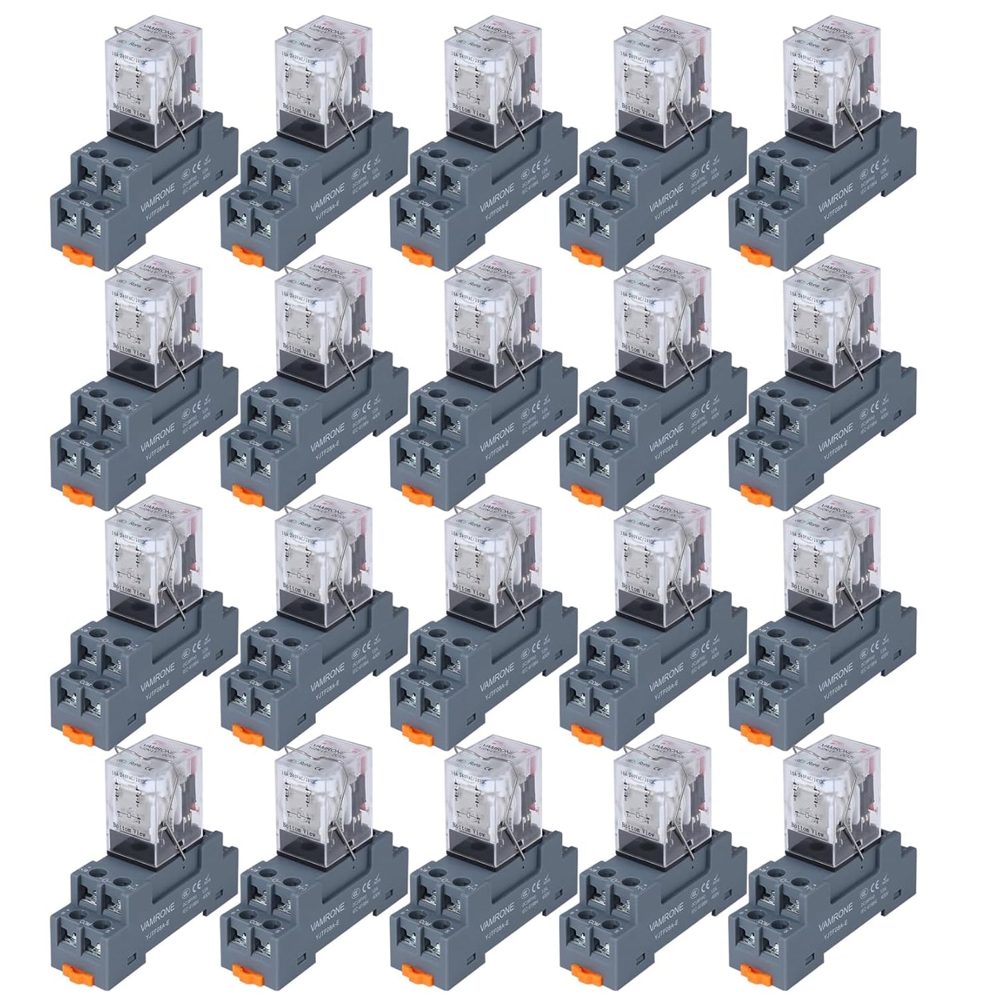 20PCS Electromagnetic Power Relay with LED Indicator for 12V DC