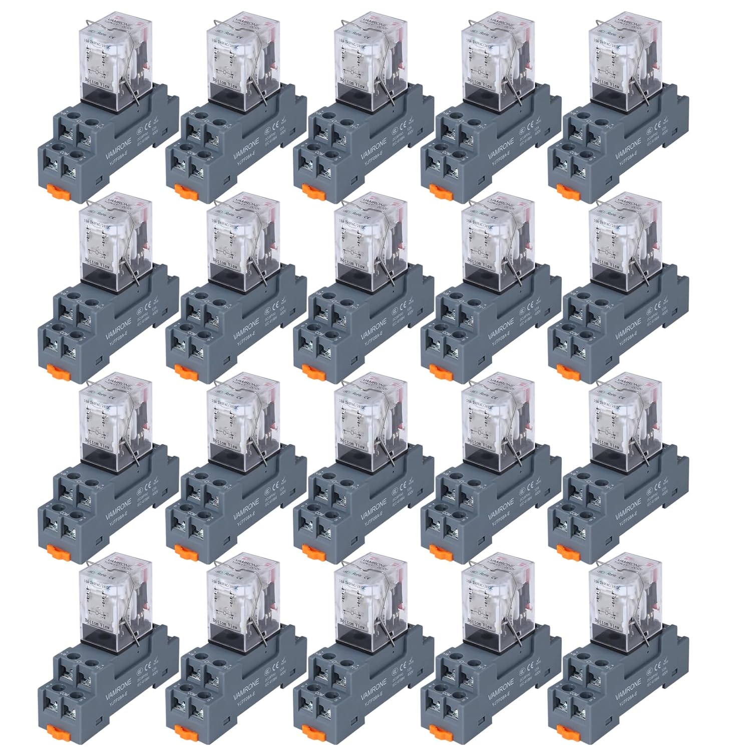 20PCS Electromagnetic Power Relay with LED Indicator for 12V DC