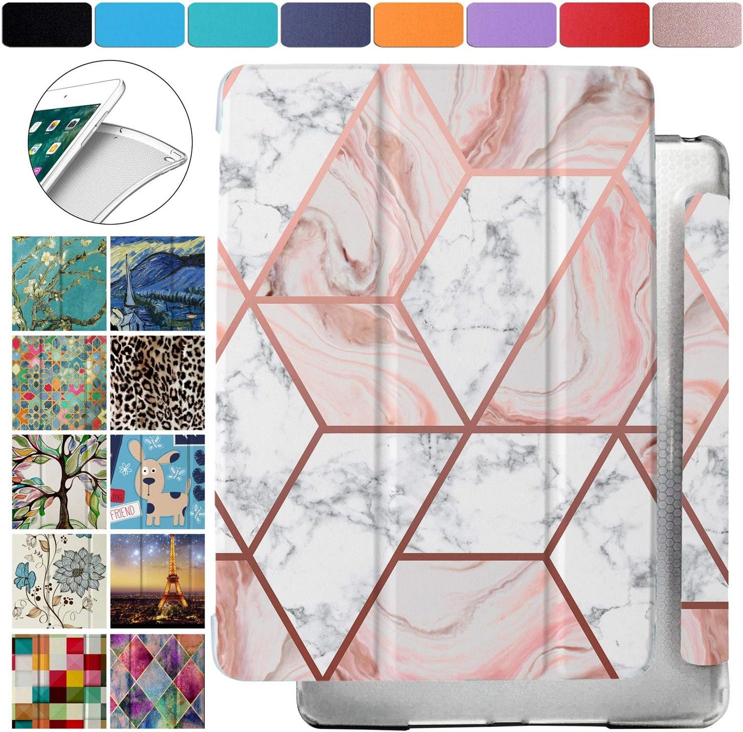 DuraSafe iPad Case for 9th 8th 7th Gen 10.2 Inch - Marble Pink