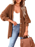 MASCOMODA Oversized Cable Knit Cardigan - Cozy Layered Fall Staple