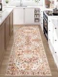 SERISSA Boho Washable Runner Rug 2x6 - Soft Non-Slip Vintage Peach