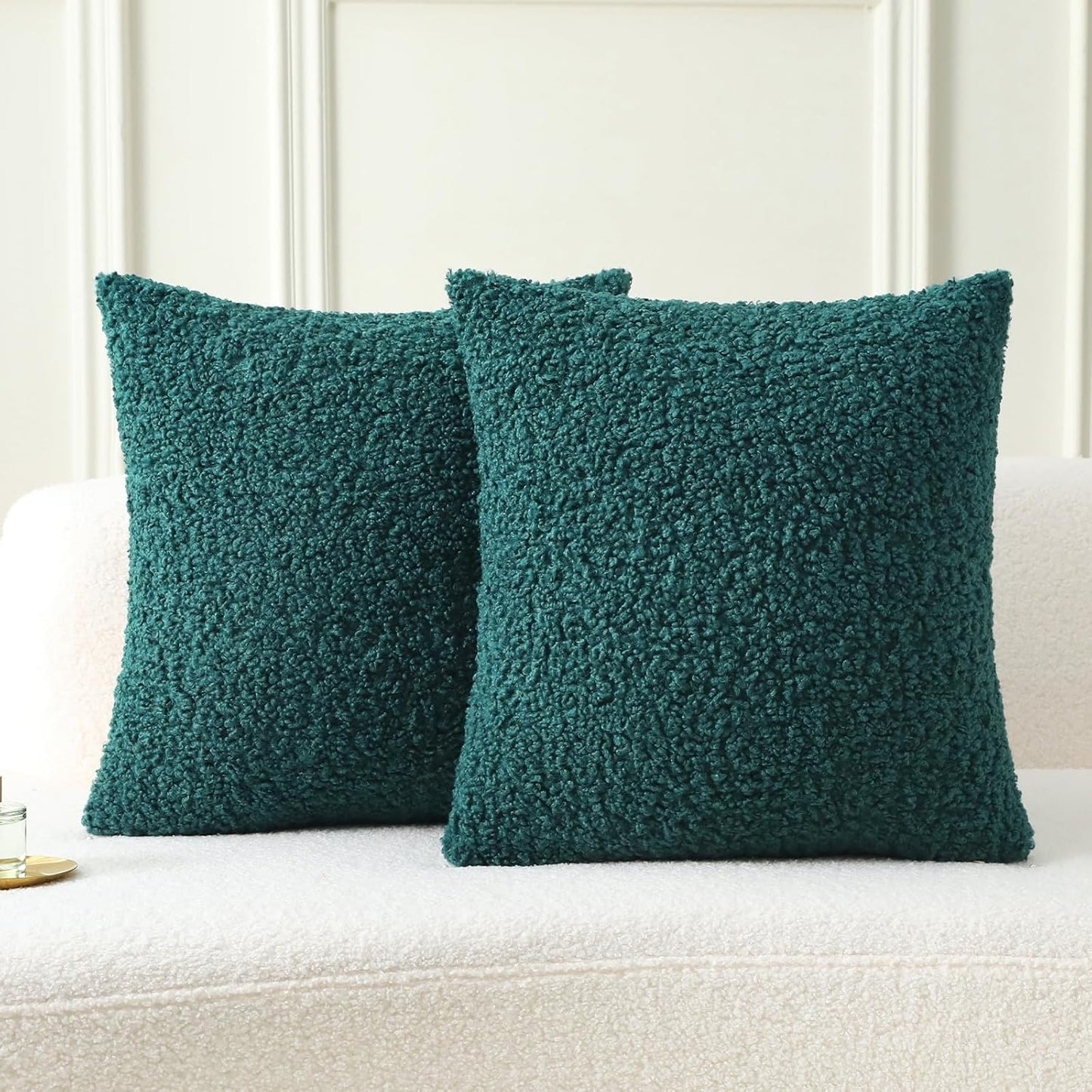 FUTEI Dark Green Throw Pillow Covers 24x24 Inch Set of 2