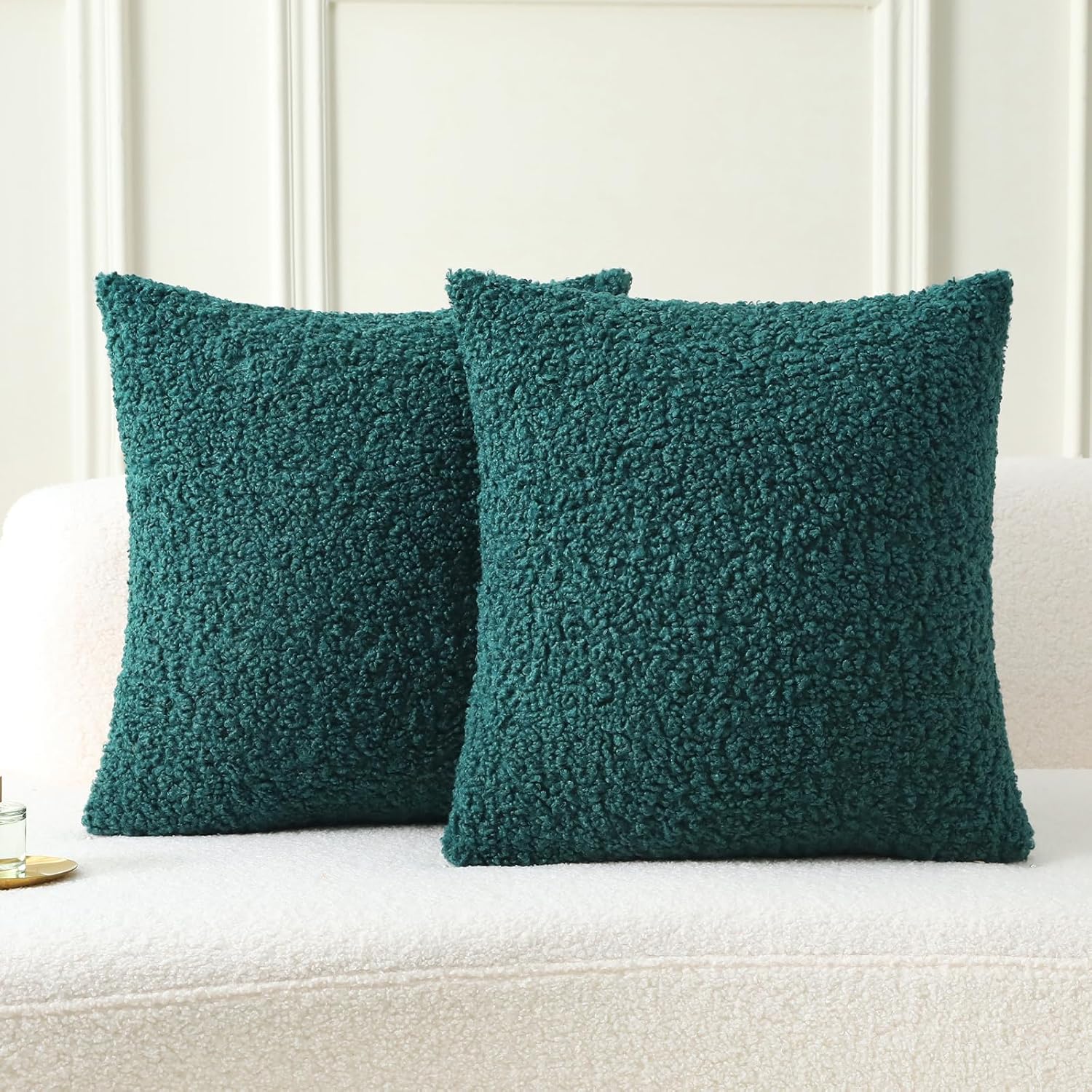 FUTEI Dark Green Throw Pillow Covers 24x24 Inch Set of 2