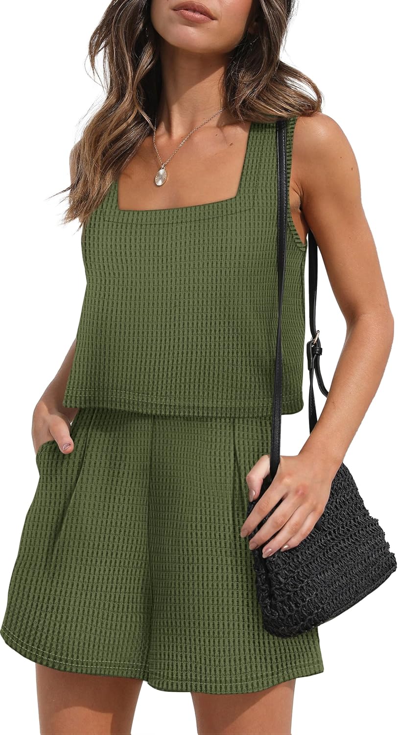 XIEERDUO Two Piece Set for Women Beach Vacation Clothes